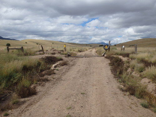 GDMBR: Road stretch: 2 miles, fencing on each side of the road. It's ODD.